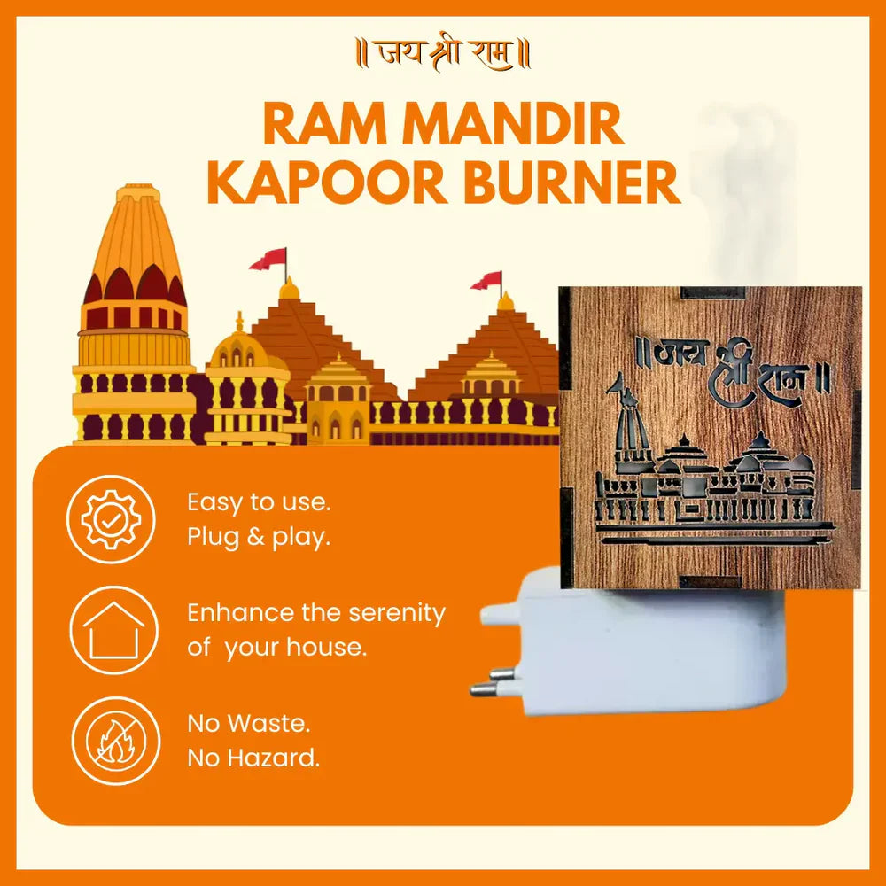 3 IN 1 Ayodhya Ram Mandir Electric Aroma Burner & Night lamp